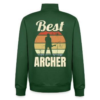 Best Archer - Unisex Organic Zip Sweatshirt von Stanley/Stella - Flaschengrün - Hinten - AI Model Male 185 dark (185cm)