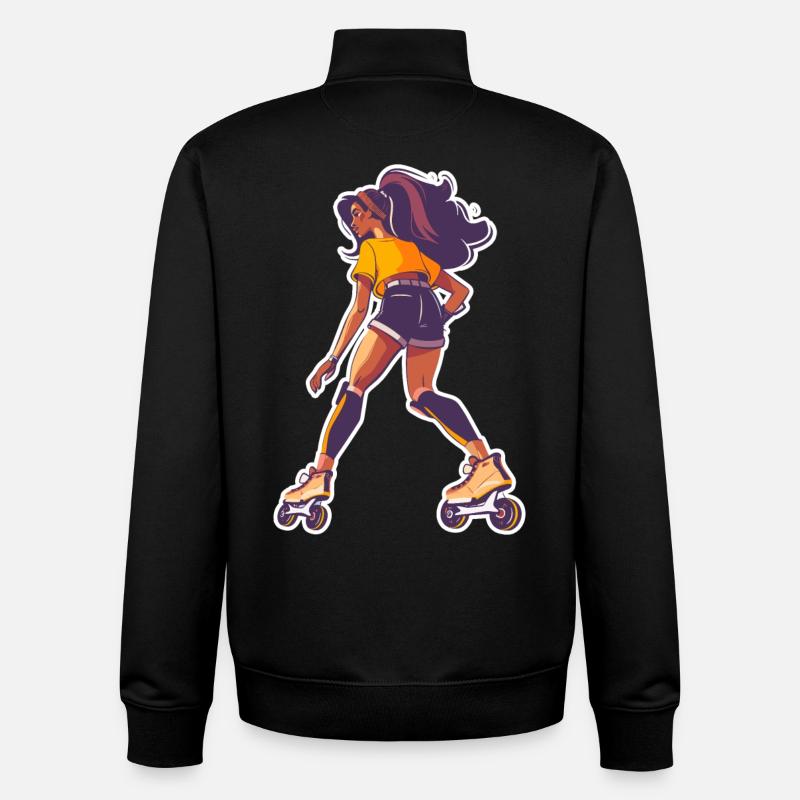 Roller skater - Unisex Organic Zip Sweatshirt by Stanley/Stella - black