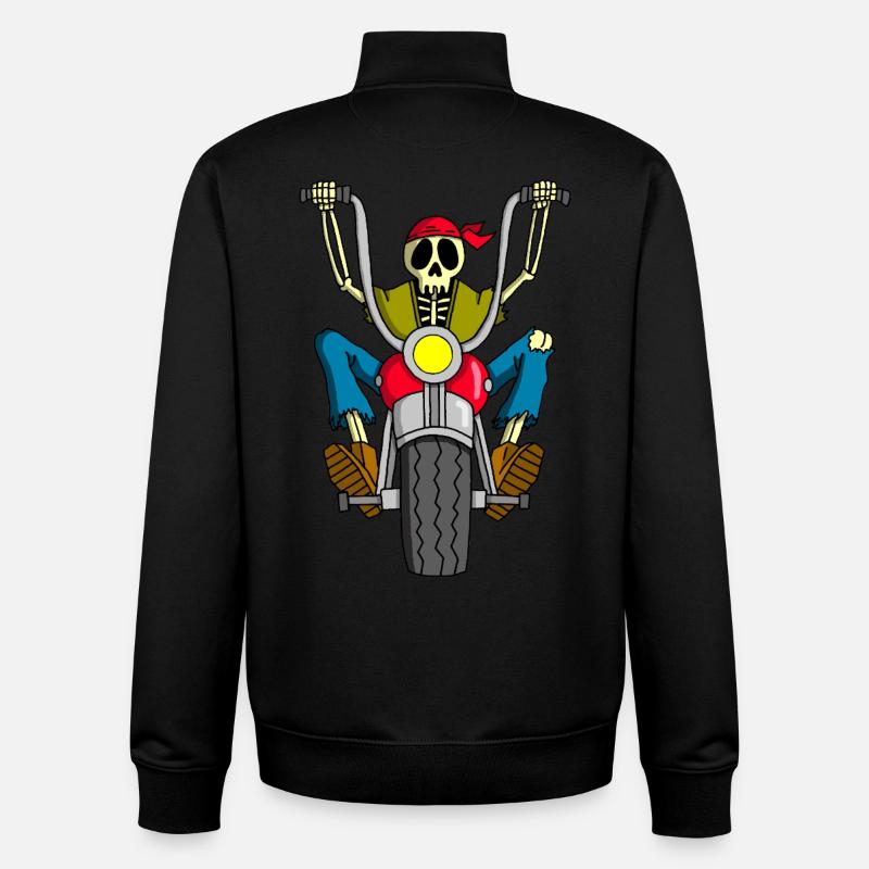 Skeleton biker - Unisex Organic Zip Sweatshirt by Stanley/Stella - black