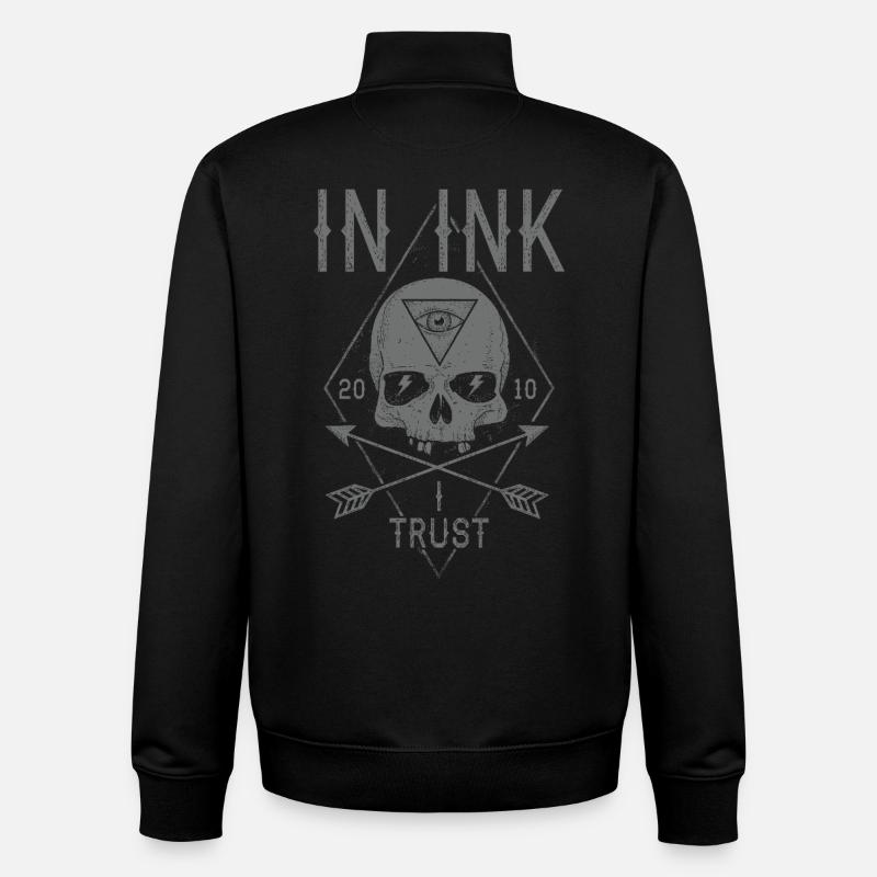 Dans Ink I Trust - Sweat zippé unisexe en coton bio Stanley/Stella - noir