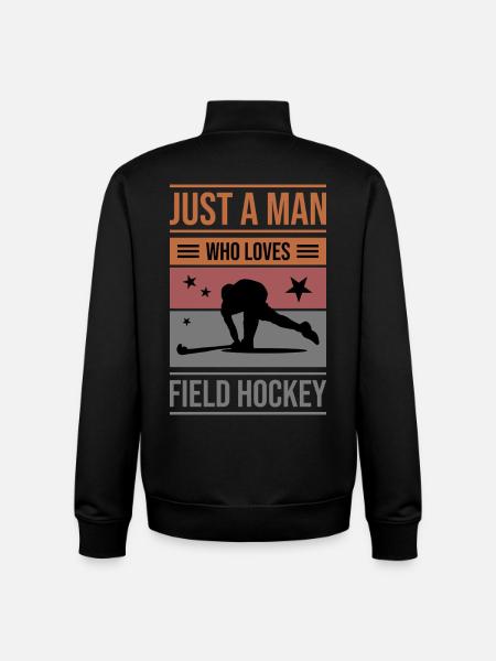 Feldhockey Just a Man - Unisex Organic Zip Sweatshirt von Stanley/Stella - Schwarz