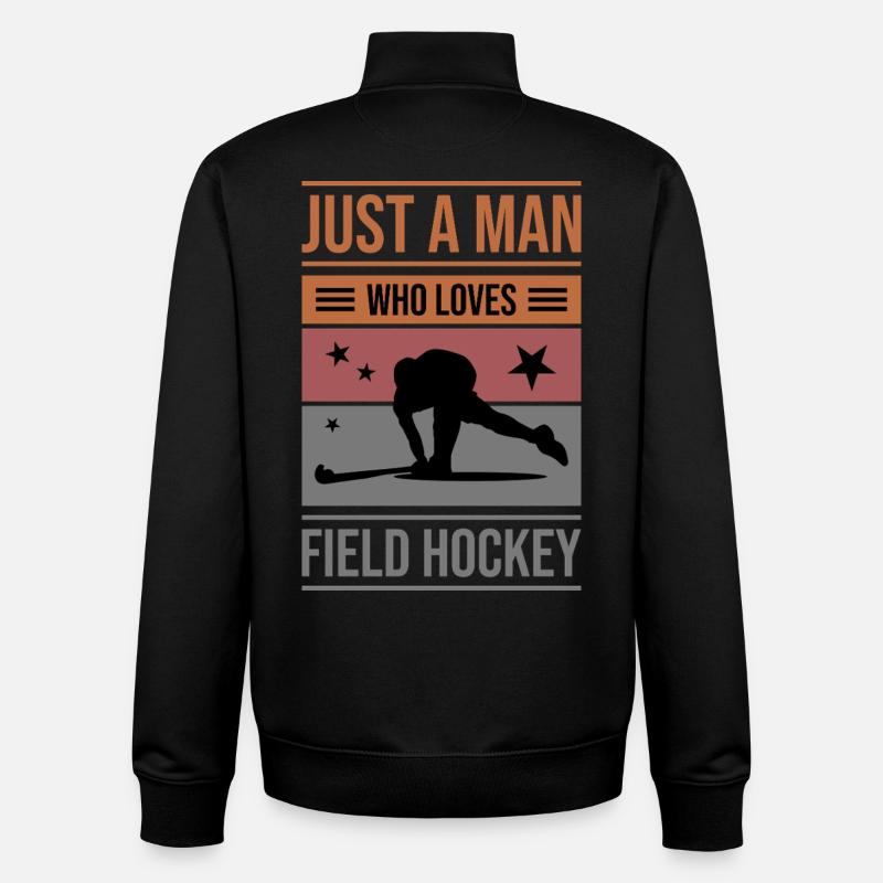 Feldhockey Just a Man - Unisex Organic Zip Sweatshirt von Stanley/Stella - Schwarz