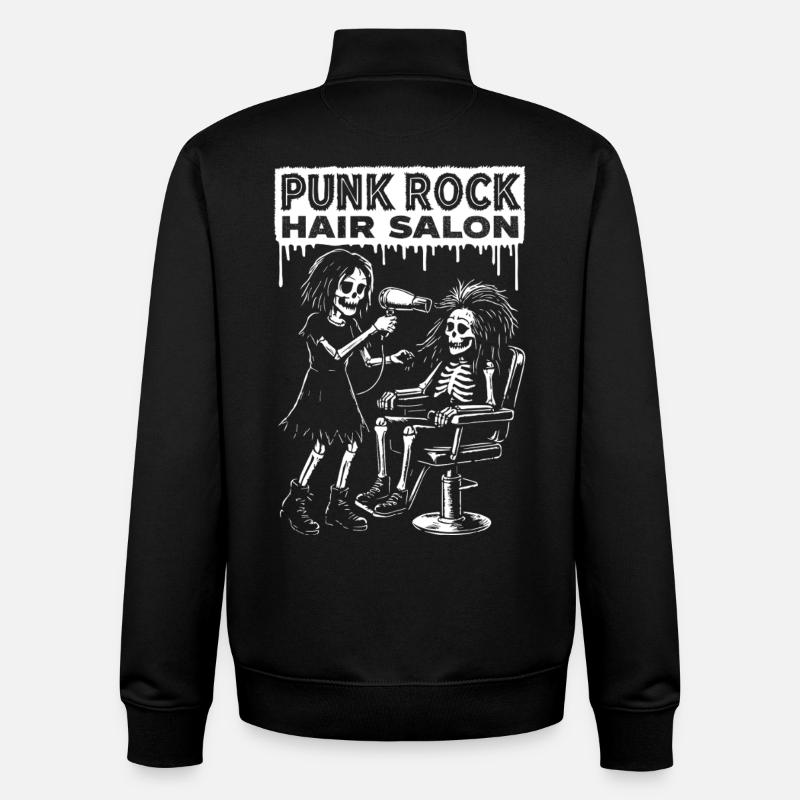 Punk Rock Skelette Haarstyling - Unisex Organic Zip Sweatshirt von Stanley/Stella - Schwarz