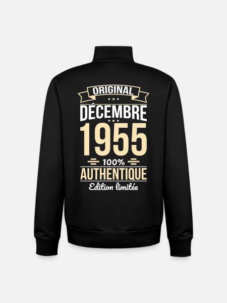 70th Anniversary - Original - December 1955 - Unisex Organic Zip Sweatshirt by Stanley/Stella - black