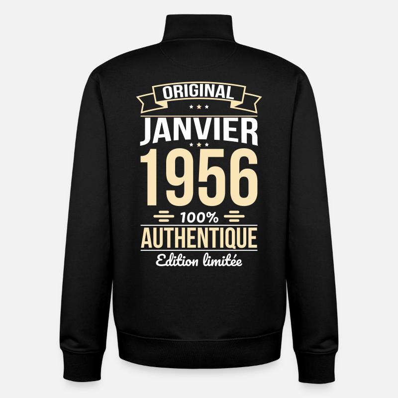 70th Anniversary - Original - January 1956 - Unisex Organic Zip Sweatshirt by Stanley/Stella - black