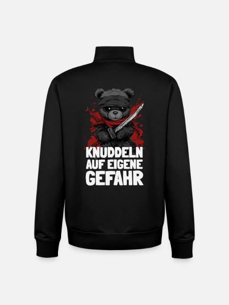 Ninja Teddy mit frechem Spruch - Unisex Organic Zip Sweatshirt von Stanley/Stella - Schwarz