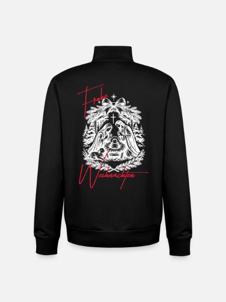 Weihnachtskrippe Schwarz Weiß - Unisex Organic Zip Sweatshirt von Stanley/Stella - Schwarz