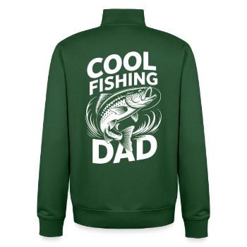 Motif du Papa Pêcheur - Sweat zippé unisexe en coton bio Stanley/Stella - vert bouteille - Dos - AI Model Male 185 dark (185cm)