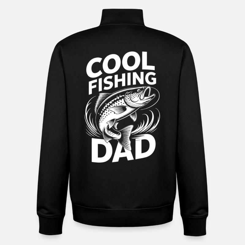 Motif du Papa Pêcheur - Sweat zippé unisexe en coton bio Stanley/Stella - noir
