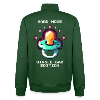 Hard Mode: Single Dad | Single parent - Unisex Organic Zip Sweatshirt by Stanley/Stella - bottle green - Back - AI Model Male 185 dark (185cm)