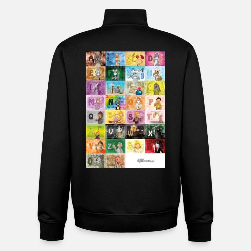 Deutsches Fingeralphabet 1 / - Unisex Organic Zip Sweatshirt von Stanley/Stella - Schwarz
