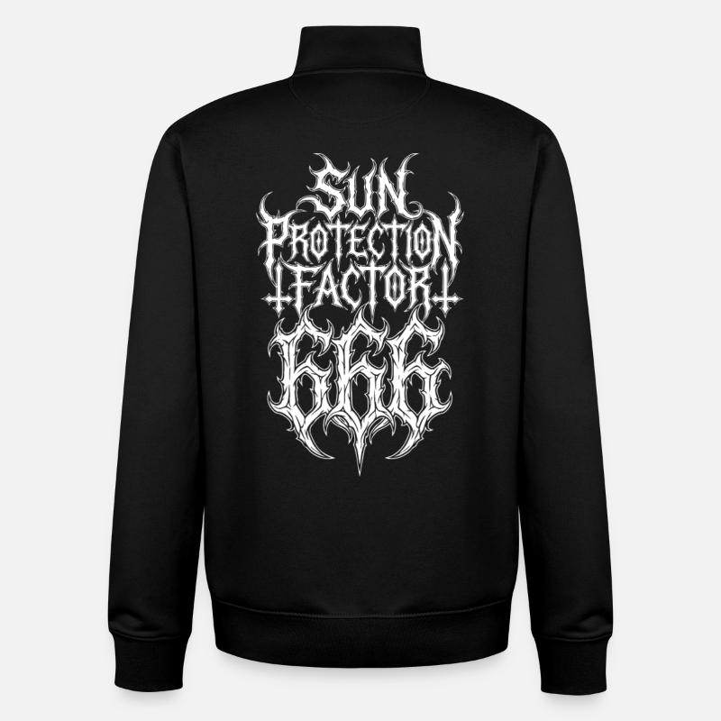Facteur de protection solaire 666 - Sweat zippé unisexe en coton bio Stanley/Stella - noir