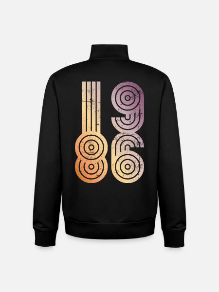 Millésime 1986 - Sweat zippé unisexe en coton bio Stanley/Stella - noir