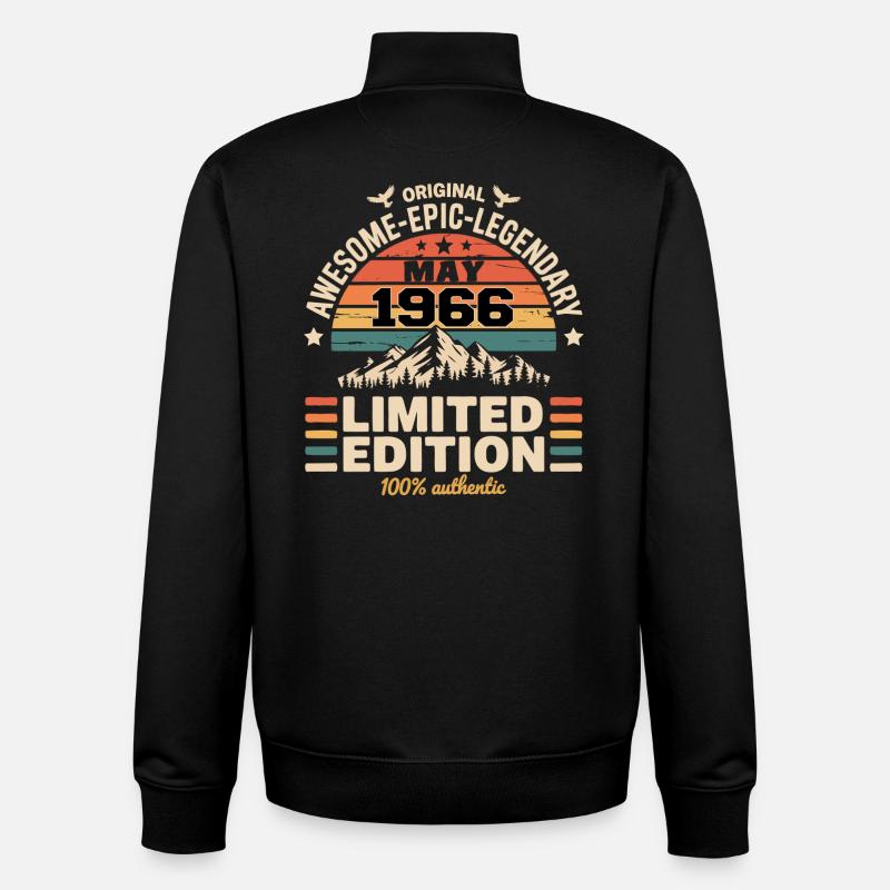 Mai 1966 - May 1966 - Sweat zippé unisexe en coton bio Stanley/Stella - noir