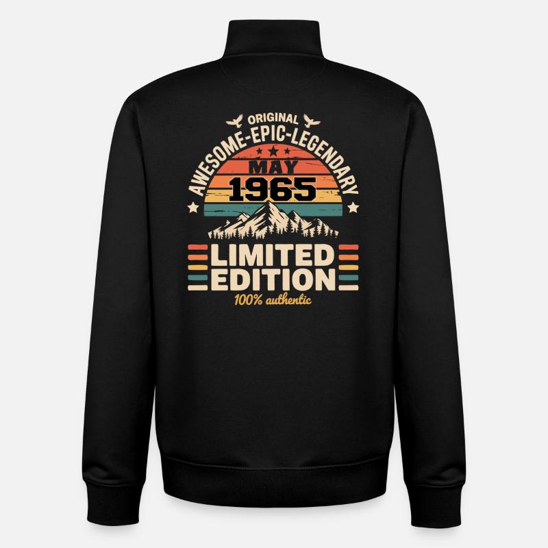 Mai 1965 - May 1965 - Sweat zippé unisexe en coton bio Stanley/Stella - noir