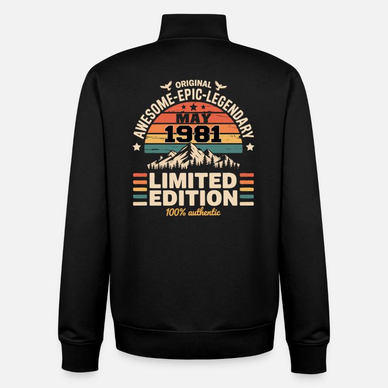 Mai 1981 - May 1981 - Sweat zippé unisexe en coton bio Stanley/Stella - noir