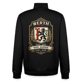 Werth 600 Jahre Wappen - Unisex Organic Zip Sweatshirt von Stanley/Stella - Schwarz - Hinten - AI Model Male 185 light (185cm)