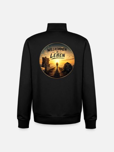 Willkommen im Leben Lebensweg - Unisex Organic Zip Sweatshirt von Stanley/Stella - Schwarz