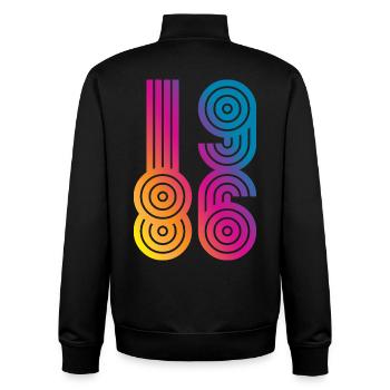86 Eight Six 1986 - Unisex Organic Zip Sweatshirt by Stanley/Stella - black - Back - AI Model Male 185 light (185cm)