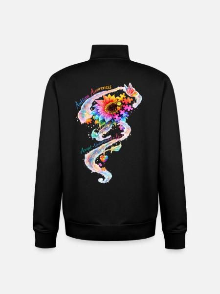 Autismus-Bewusstsein-Sonnenblume - Unisex Organic Zip Sweatshirt von Stanley/Stella - Schwarz