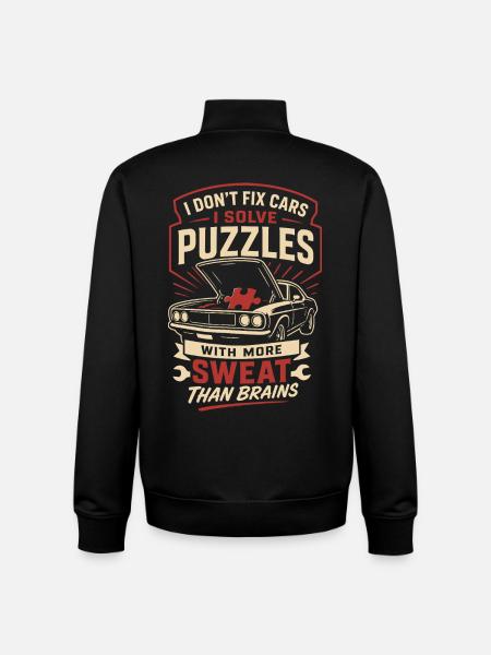 I Solve Puzzles Autoschrauber - Unisex Organic Zip Sweatshirt von Stanley/Stella - Schwarz