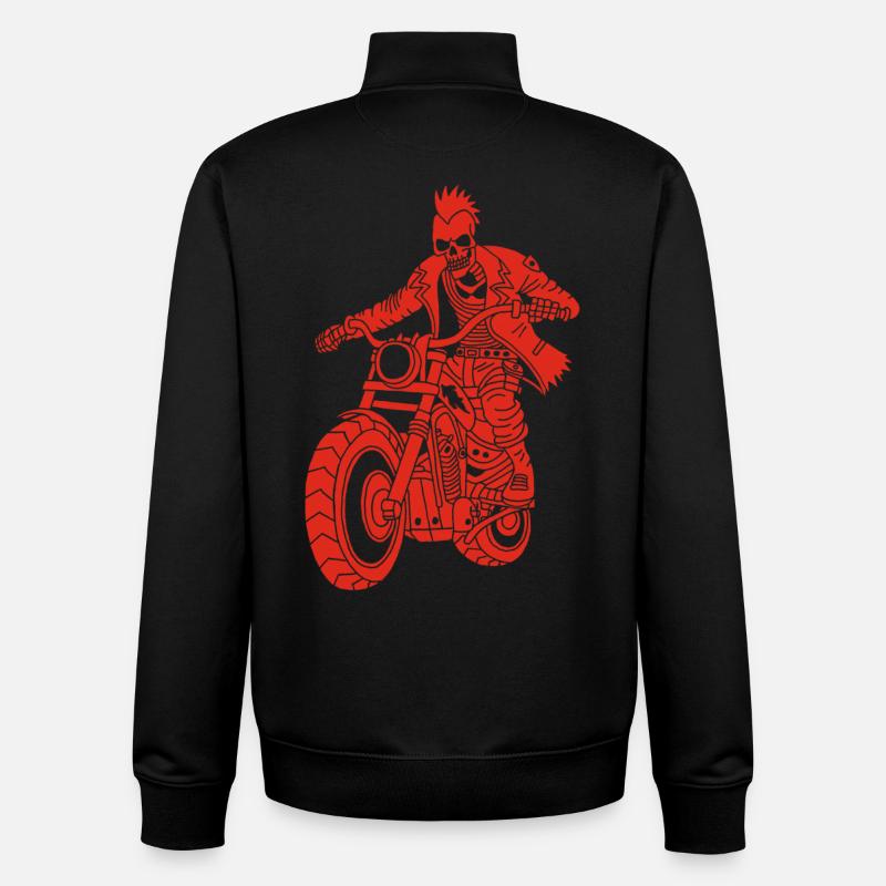 Der rote Biker aus der Hölle - Unisex Organic Zip Sweatshirt von Stanley/Stella - Schwarz