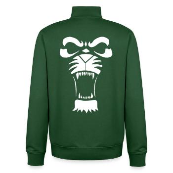 Predatory Lion or Tiger (White) - Unisex Organic Zip Sweatshirt by Stanley/Stella - bottle green - Back - AI Model Male 185 dark (185cm)