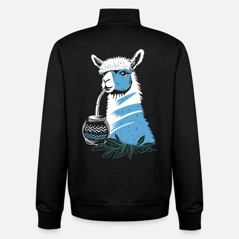Yerba Mate Alpaka genießt Mate Tee - Unisex Organic Zip Sweatshirt von Stanley/Stella - Schwarz