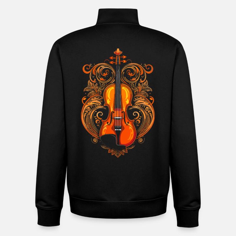 Violon Bande dessinée - Sweat zippé unisexe en coton bio Stanley/Stella - noir