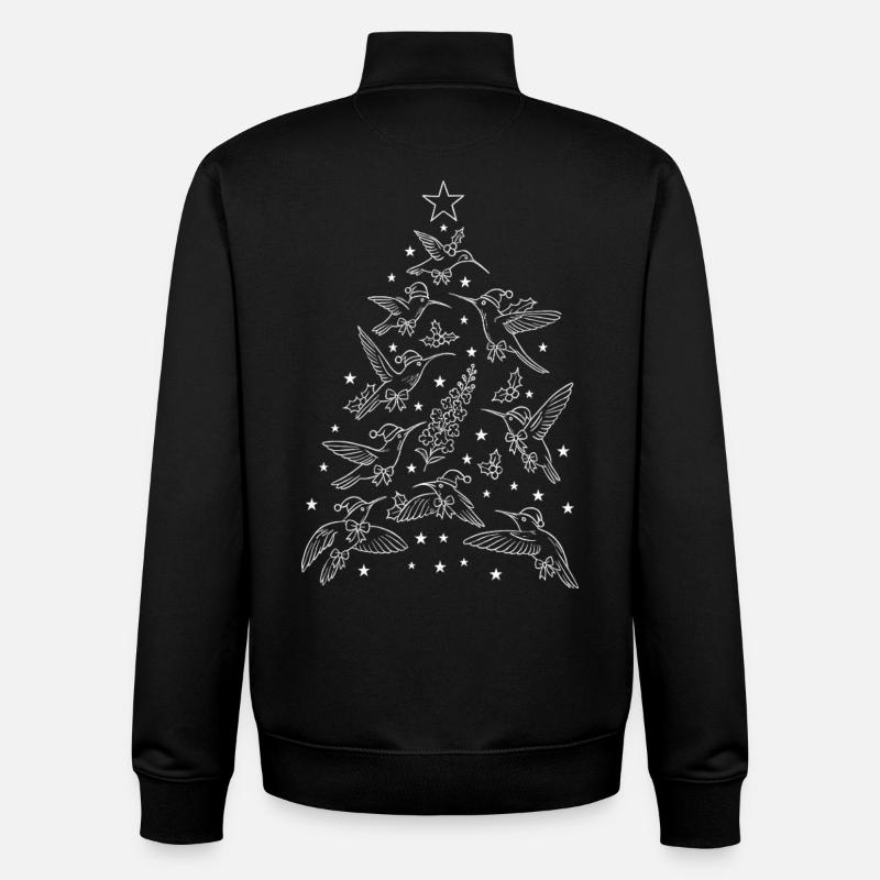 Arbre de Noël colibris - Sweat zippé unisexe en coton bio Stanley/Stella - noir