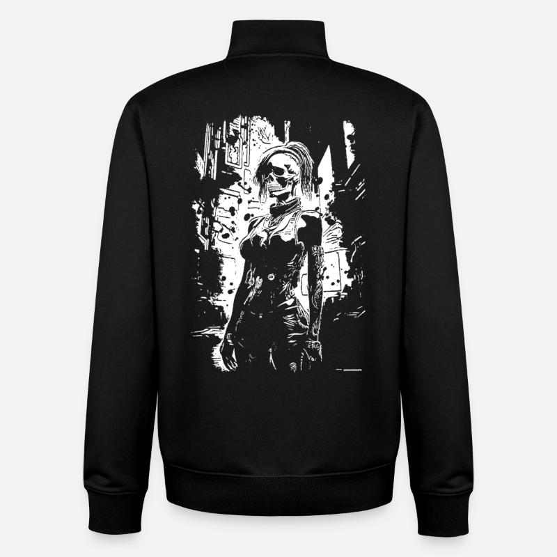 Skull Face Urbanheld - Unisex Organic Zip Sweatshirt von Stanley/Stella - Schwarz