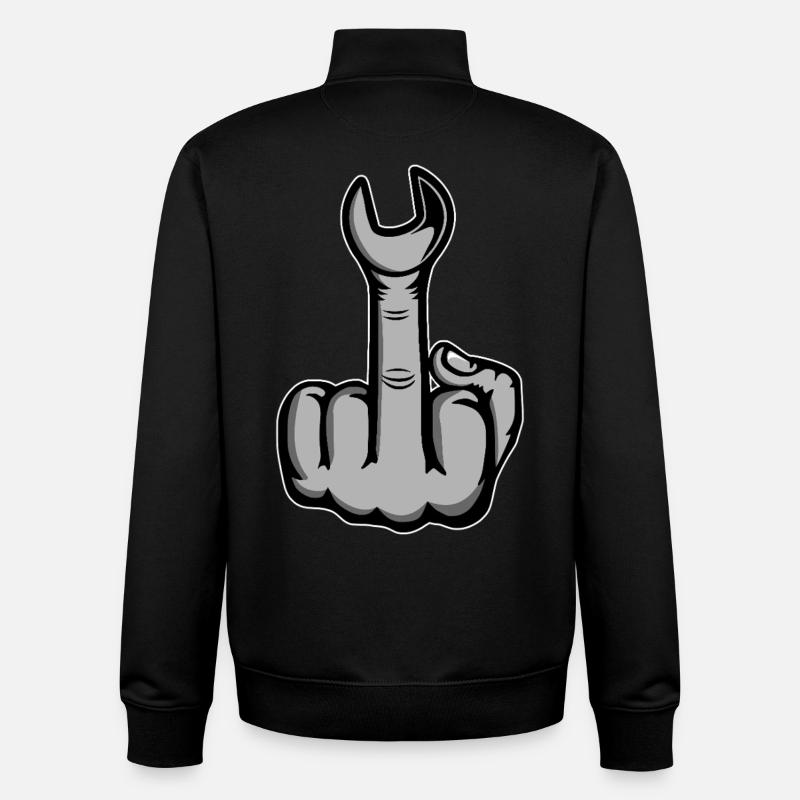 Mittelfinger Stinkerfinger Schraubschlüssel - Unisex Organic Zip Sweatshirt von Stanley/Stella - Schwarz