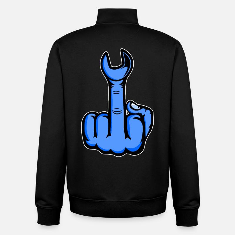 Majeur bleu avec clé à molette - Sweat zippé unisexe en coton bio Stanley/Stella - noir