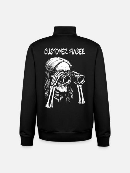 Customer Finder Skeleton Binoculars Rock Design - Unisex Organic Zip Sweatshirt by Stanley/Stella - black
