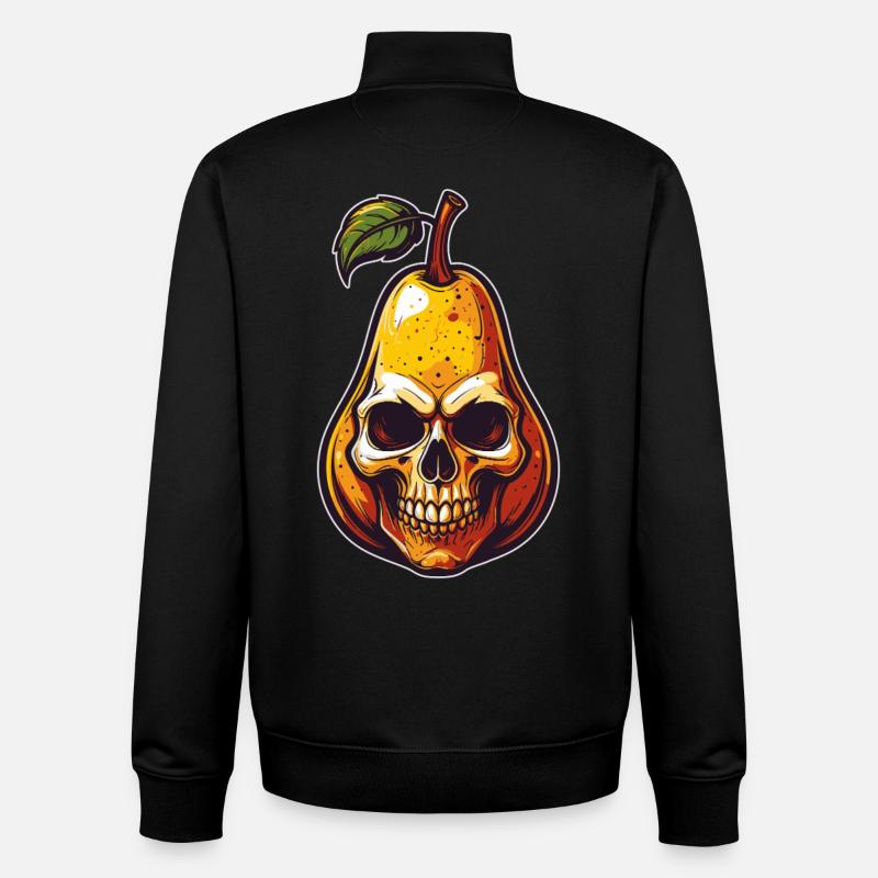 Birnen Skull Comic Style - Unisex Organic Zip Sweatshirt von Stanley/Stella - Schwarz