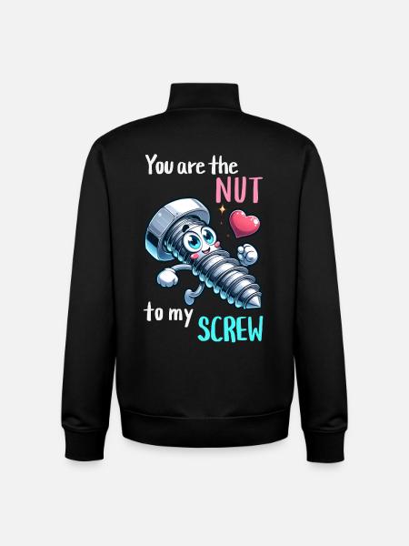 Funny Screwing Nut Pair Design - Unisex Organic Zip Sweatshirt by Stanley/Stella - black