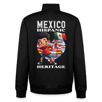 Fierté du Mexique & Maison Drapeau du Mexique - Sweat zippé unisexe en coton bio Stanley/Stella - noir - Dos - AI Model Male 185 light (185cm)