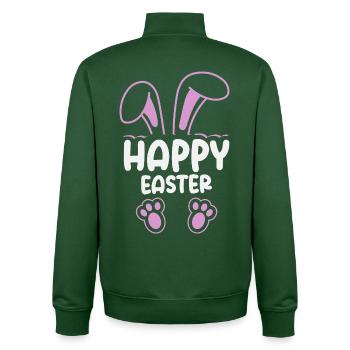 Frohe Ostern Süßer Osterhase Eiersuche Ostereier - Unisex Organic Zip Sweatshirt von Stanley/Stella - Flaschengrün - Hinten - AI Model Male 185 dark (185cm)