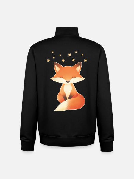 Fox Stars - Unisex Organic Zip Sweatshirt by Stanley/Stella - black