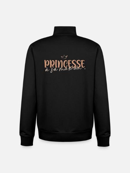 Princesse à sa maman - Sweat zippé unisexe en coton bio Stanley/Stella - noir