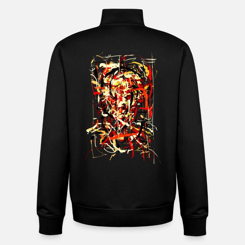 Flaming Devil - Unisex Organic Zip Sweatshirt by Stanley/Stella - black