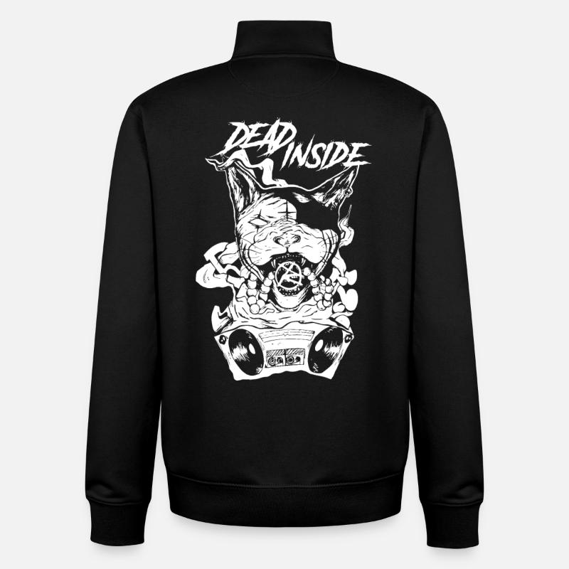 Skull Rock Band graphics - Unisex Organic Zip Sweatshirt by Stanley/Stella - black