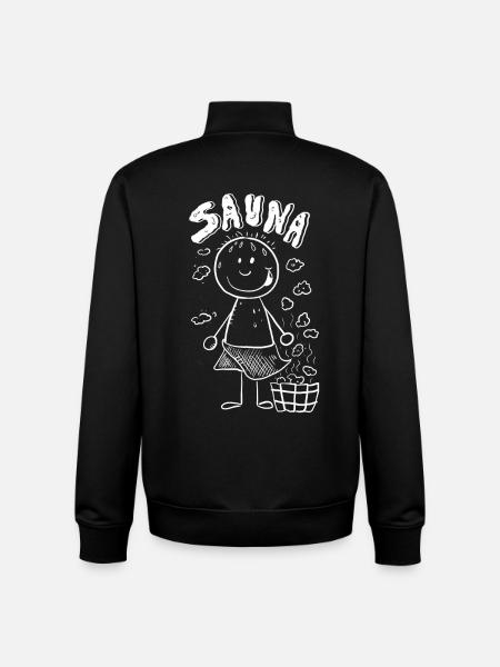Dampf Sauna Strichmännchen - Unisex Organic Zip Sweatshirt von Stanley/Stella - Schwarz