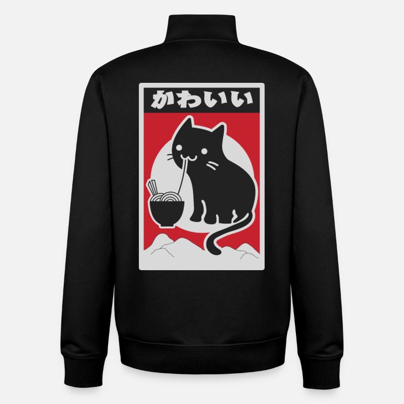 Neko schwarze Liebe Ramen - Unisex Organic Zip Sweatshirt von Stanley/Stella - Schwarz