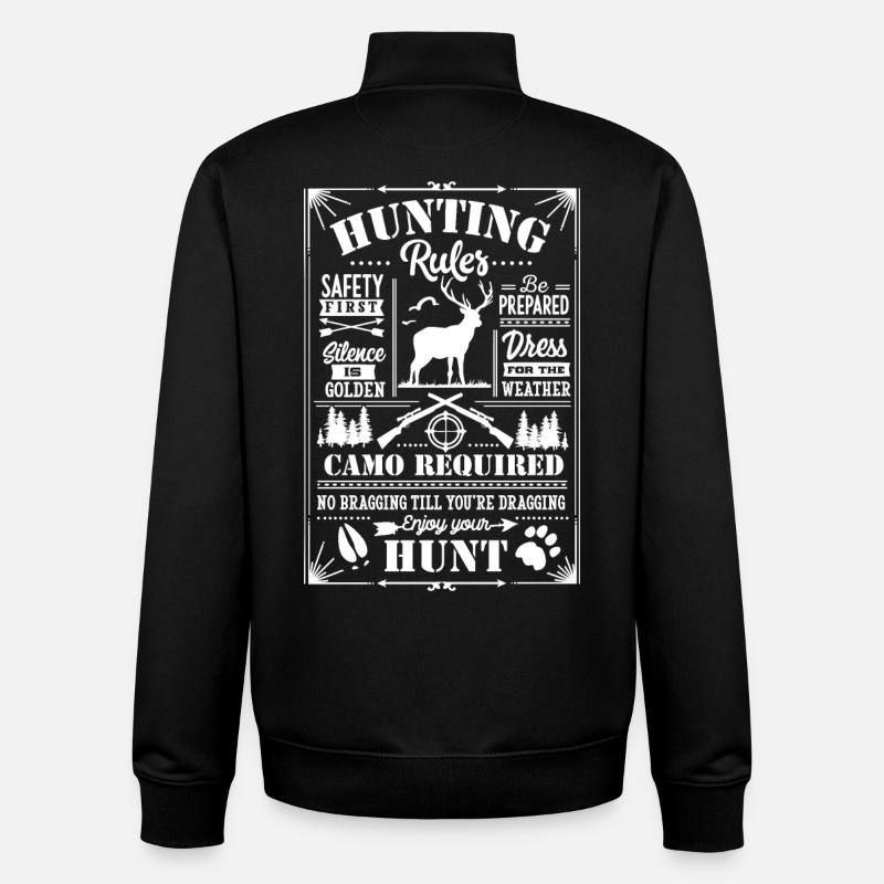 Hunting rules white - Unisex Organic Zip Sweatshirt von Stanley/Stella - Schwarz