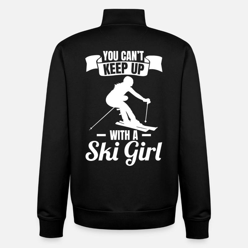 Ski Mädchen - Unisex Organic Zip Sweatshirt von Stanley/Stella - Schwarz