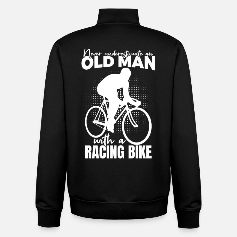 Radfahrer Großvater - Unisex Organic Zip Sweatshirt von Stanley/Stella - Schwarz