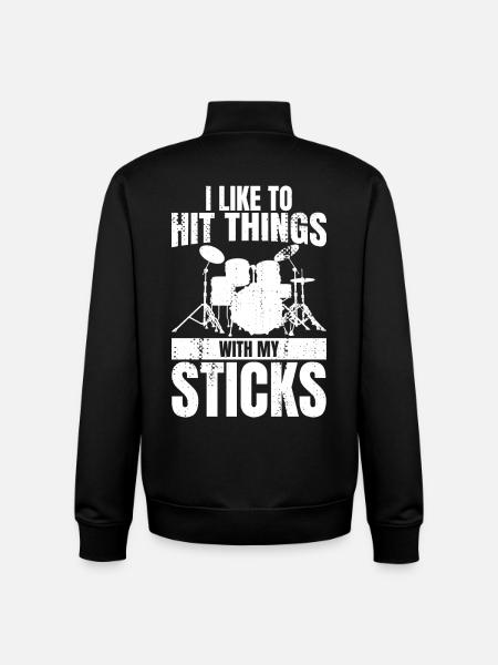 Funny Drummer Joke - Unisex Organic Zip Sweatshirt by Stanley/Stella - black