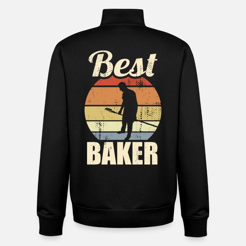 Lustiger Bäcker - Unisex Organic Zip Sweatshirt von Stanley/Stella - Schwarz