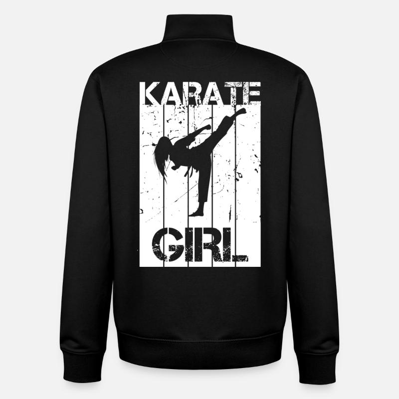 Fille de karaté - Sweat zippé unisexe en coton bio Stanley/Stella - noir